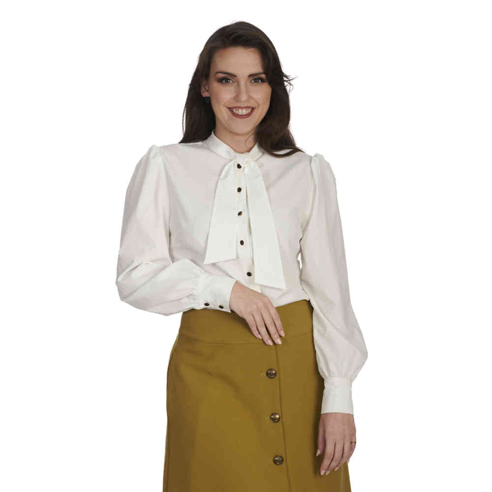 Banned - Spot Texture Blouse - Wit